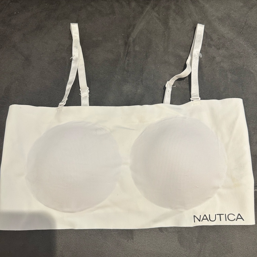 Nautica White Ribbed Bralette
